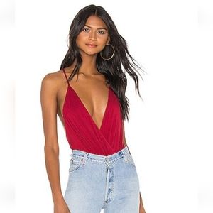 NWOT Revolve Yorba Bodysuit in Dark Red Privacy Please